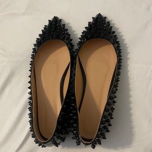 Spiked Black Flats- only worn once in my office, 39 European/8.5/9 US